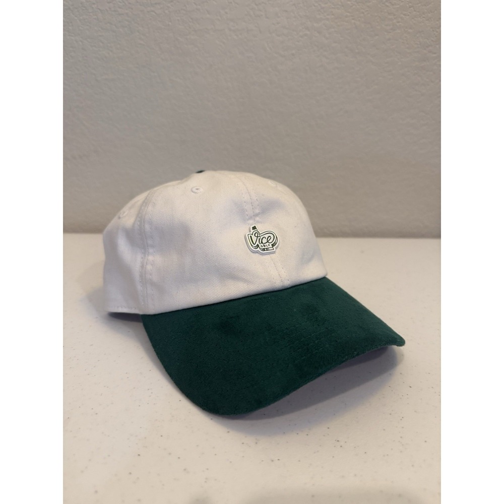 VICE GOLF Adjustable Strapback Hat Adult White Green Suede Exclusive Drop